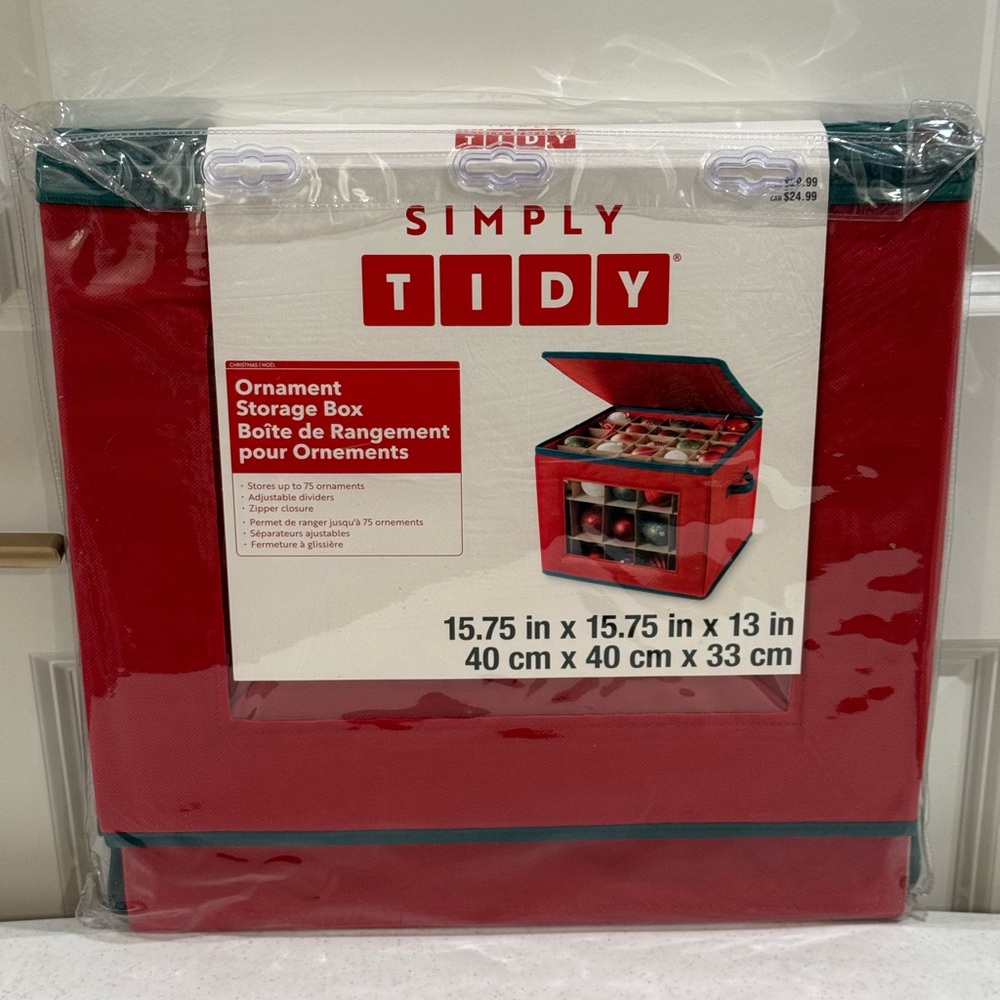 NEW Simply Tidy Red Ornament Storage Box - Picture 8 of 10